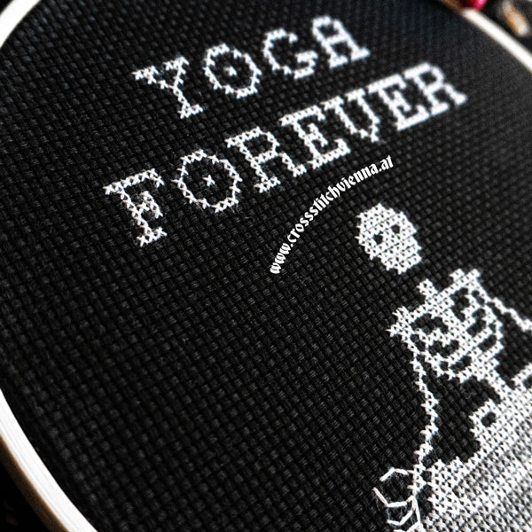 Yoga Forever Cross-Stitch - Finish Closeup