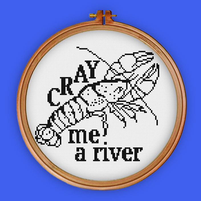 Cray Me a River – Free Counted Cross-Stitch Pattern