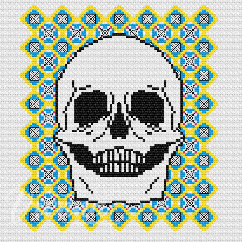 Skull 1 – Free Counted Cross-Stitch Pattern by Cross-Stitch Vienna